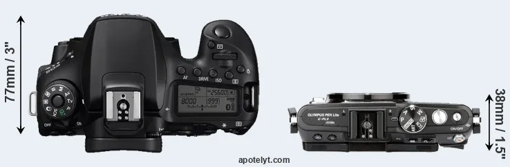 Compare 90D versus E-PL5 top