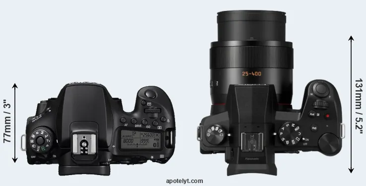 Compare 90D versus FZ1000 II top