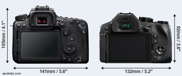Comparison 90D or FZ300 rear