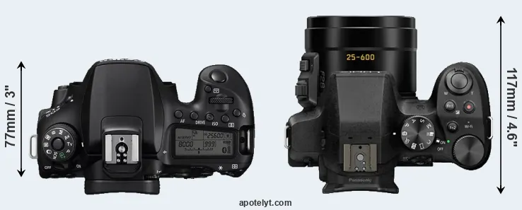 Compare 90D versus FZ300 top
