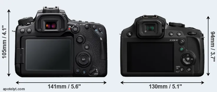Comparison 90D or FZ82 rear