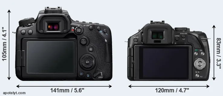 Comparison 90D or G5 rear