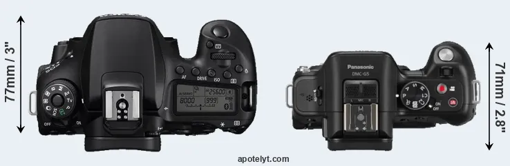 Compare 90D versus G5 top