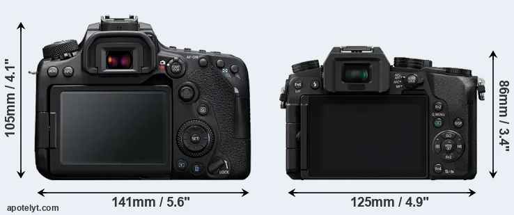 Comparison 90D or G7 rear