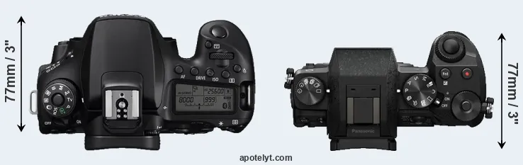 Compare 90D versus G7 top