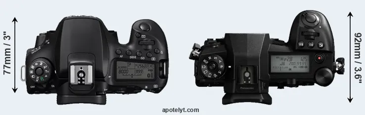 Compare 90D versus G9 top