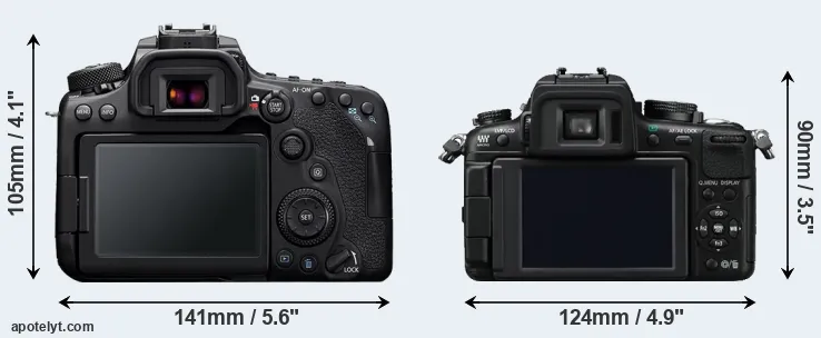 Comparison 90D or GH2 rear