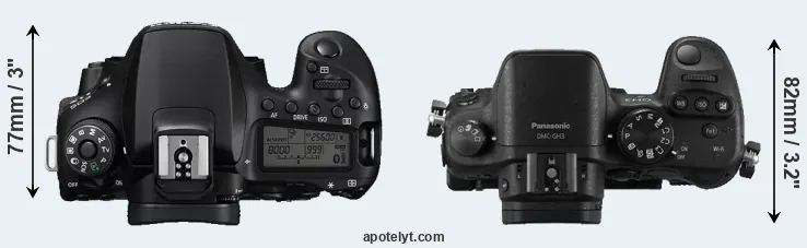 Compare 90D versus GH3 top
