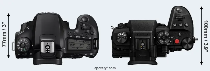 Compare 90D versus GH6 top