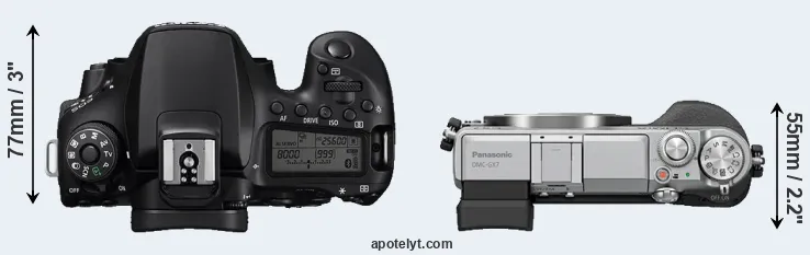 Compare 90D versus GX7 top