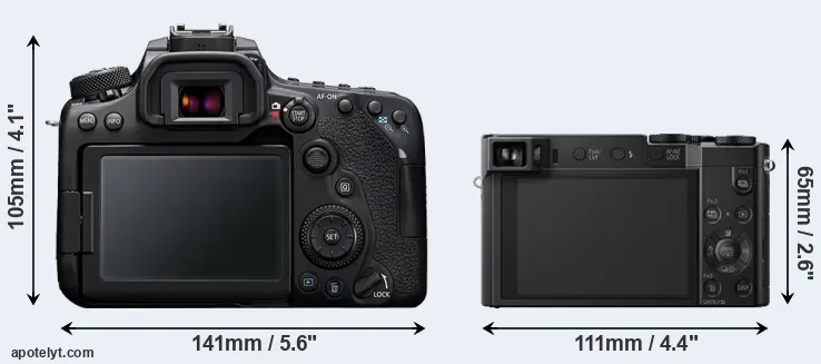 Comparison 90D or TZ100 rear