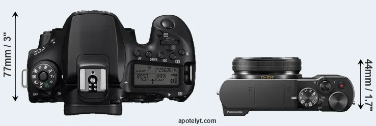 Compare 90D versus TZ100 top