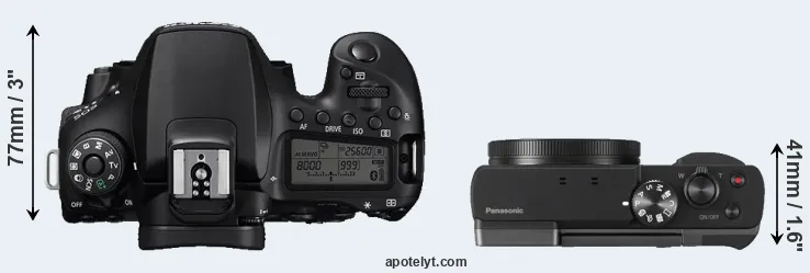 Compare 90D versus ZS70 top