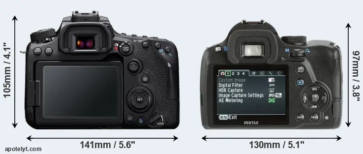 Comparison 90D or K-500 rear