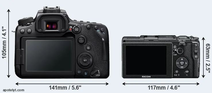 Comparison 90D or GR II rear