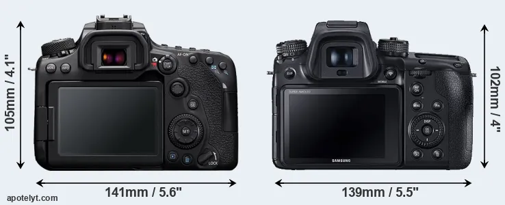 Comparison 90D or NX1 rear