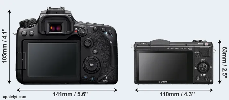Comparison 90D or A5100 rear