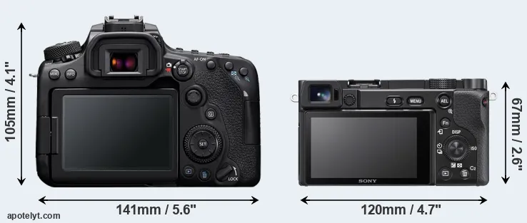 Comparison 90D or A6100 rear