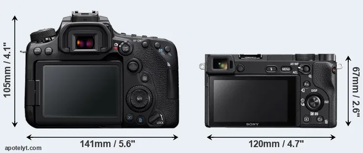 Comparison 90D or A6300 rear
