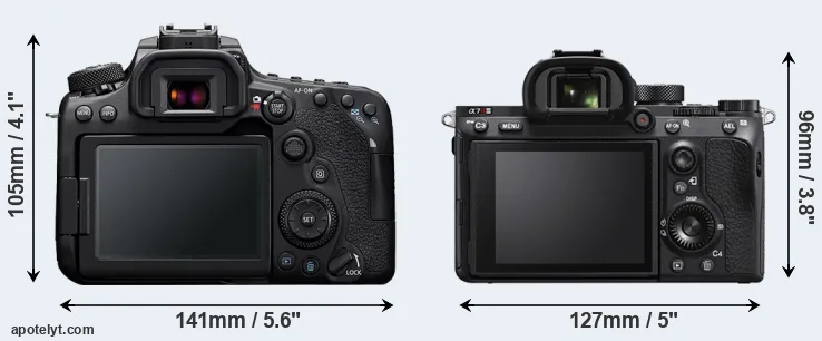 Comparison 90D or A7R IIIA rear