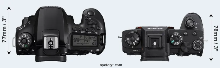 Compare 90D versus A9 II top