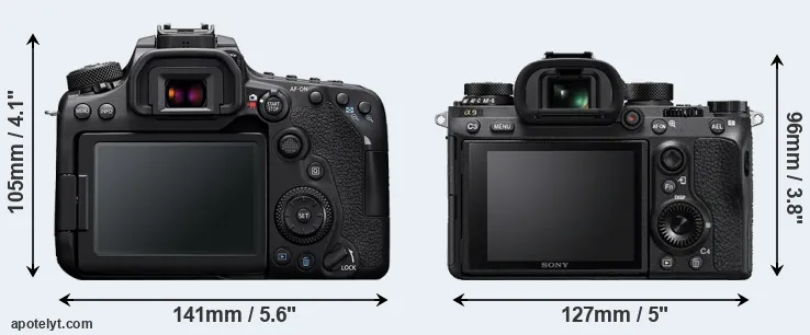 Comparison 90D or A9 rear