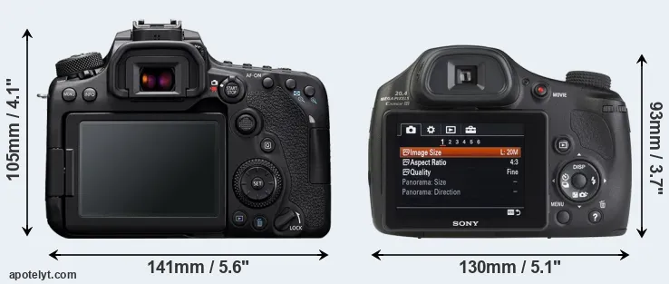 Comparison 90D or HX350 rear