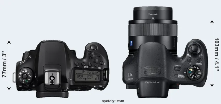 Compare 90D versus HX350 top