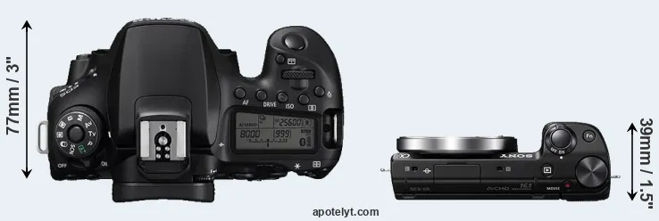 Compare 90D versus NEX-5R top