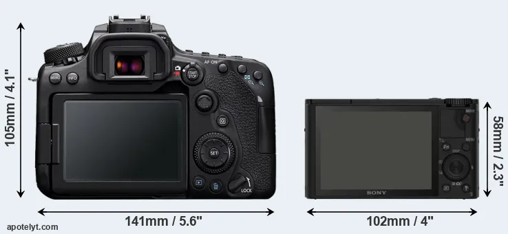 Comparison 90D or RX100 rear