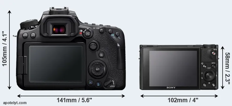 Comparison 90D or RX100 VII rear