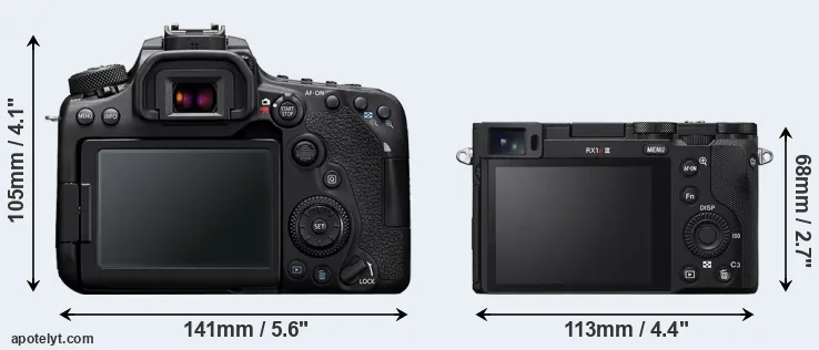 Comparison 90D or RX1R III rear
