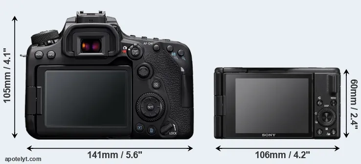 Comparison 90D or ZV-1 II rear