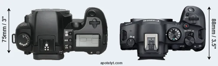Compare D30 versus R6 Mark II top