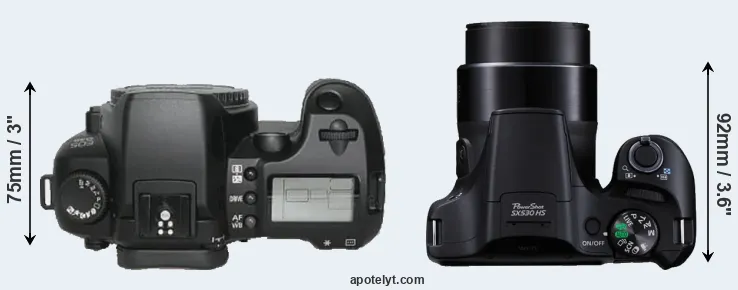 Compare D30 versus SX530 top