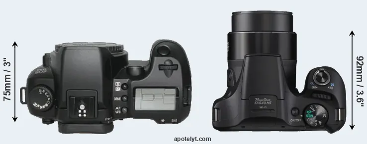 Compare D30 versus SX540 top