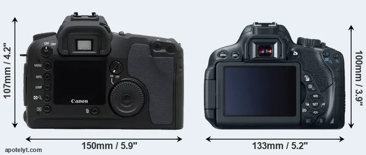 Comparison D30 or T4i rear
