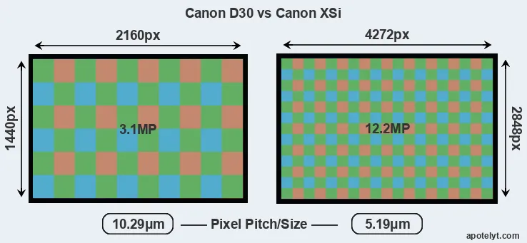 D30 versus XSi MP