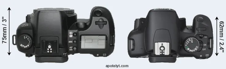 Compare D30 versus XSi top