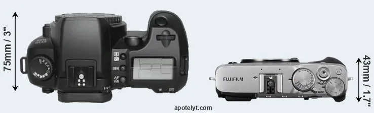 Compare D30 versus X-E3 top