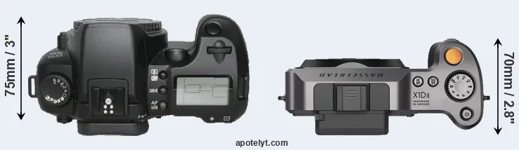 Compare D30 versus X1D II top