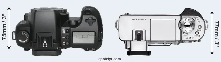 Compare D30 versus Digilux 3 top