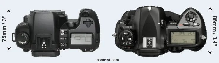 Compare D30 versus D2X top