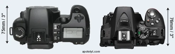 Compare D30 versus D5300 top