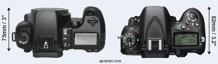 Compare D30 versus D610 top