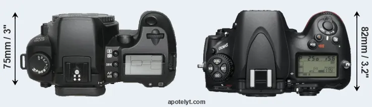 Compare D30 versus D800 top