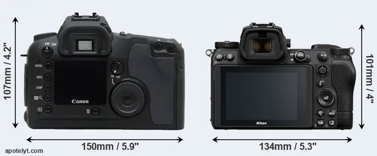 Comparison D30 or Z6 II rear
