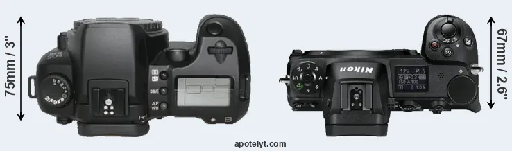 Compare D30 versus Z6 top