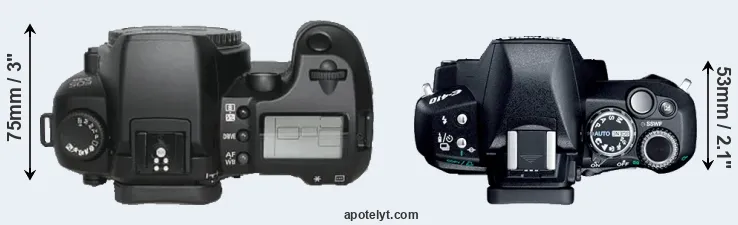 Compare D30 versus E-410 top