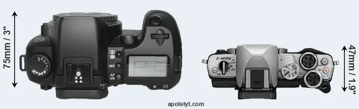 Compare D30 versus E-M10 II top